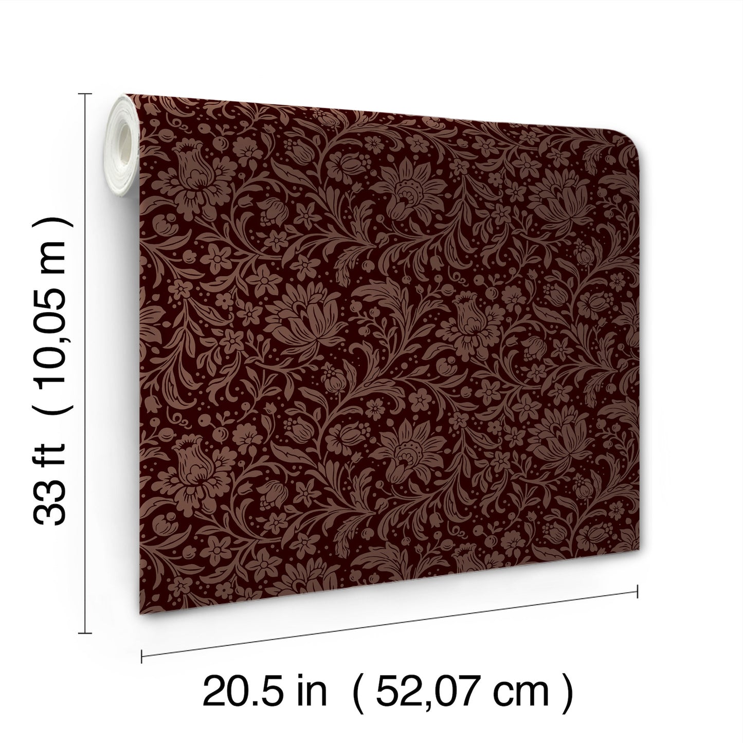 York Wallcoverings A-Street Prints Hague Burgundy Floral Trail Wallpaper Botanical Traditional Burgundy  Wallpaper - 4173-27627