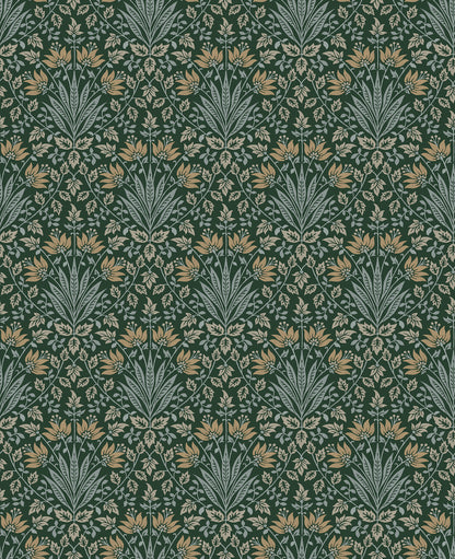 York Wallcoverings A-Street Prints Woodbury Evergreen Floral Damask Wallpaper Botanical Traditional Evergreen  Wallpaper - 4173-27631