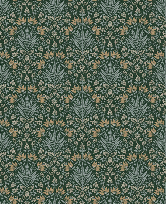 York Wallcoverings A-Street Prints Woodbury Evergreen Floral Damask Wallpaper Botanical Traditional Evergreen  Wallpaper - 4173-27631