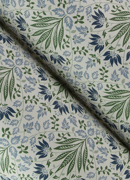 York Wallcoverings A-Street Prints Woodbury Blue Floral Damask Wallpaper Botanical Traditional Blue  Wallpaper - 4173-27632