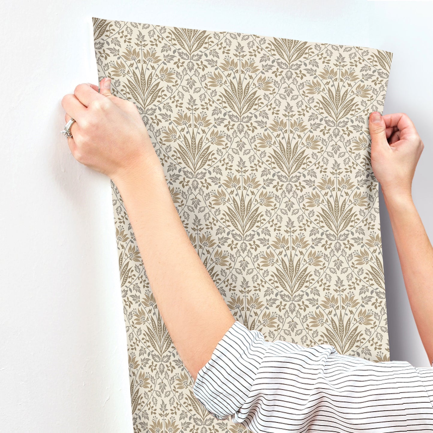 York Wallcoverings A-Street Prints Woodbury Brown Floral Damask Wallpaper Botanical Traditional Brown  Wallpaper - 4173-27633