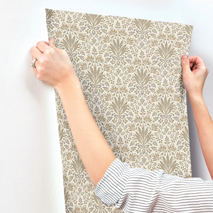 York Wallcoverings A-Street Prints Woodbury Brown Floral Damask Wallpaper Botanical Traditional Brown  Wallpaper - 4173-27633
