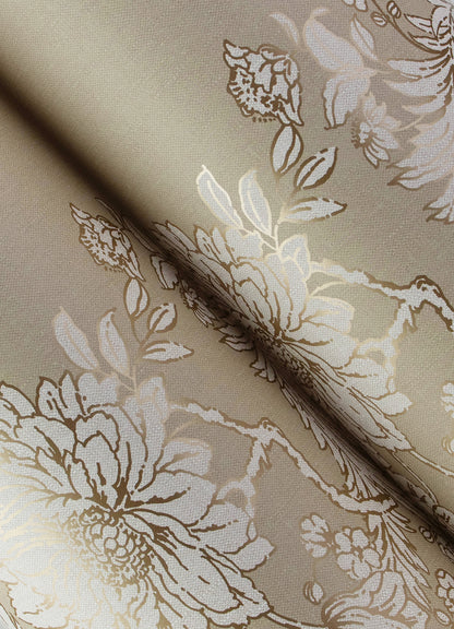 York Wallcoverings A-Street Prints Gisela Neutral Floral Columns Wallpaper Botanical Farmhouse Neutral  Wallpaper - 4173-27640