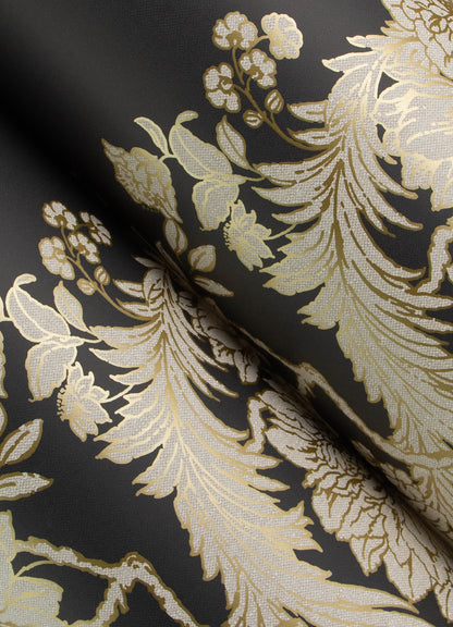 York Wallcoverings A-Street Prints Gisela Black Floral Columns Wallpaper Botanical Farmhouse Black  Wallpaper - 4173-27641