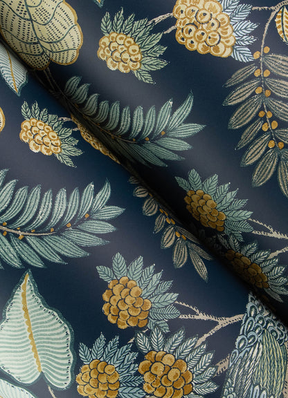 York Wallcoverings A-Street Prints Geneva Dark Blue Peacock Paradise Wallpaper Animals Modern Dark Blue  Wallpaper - 4173-27643