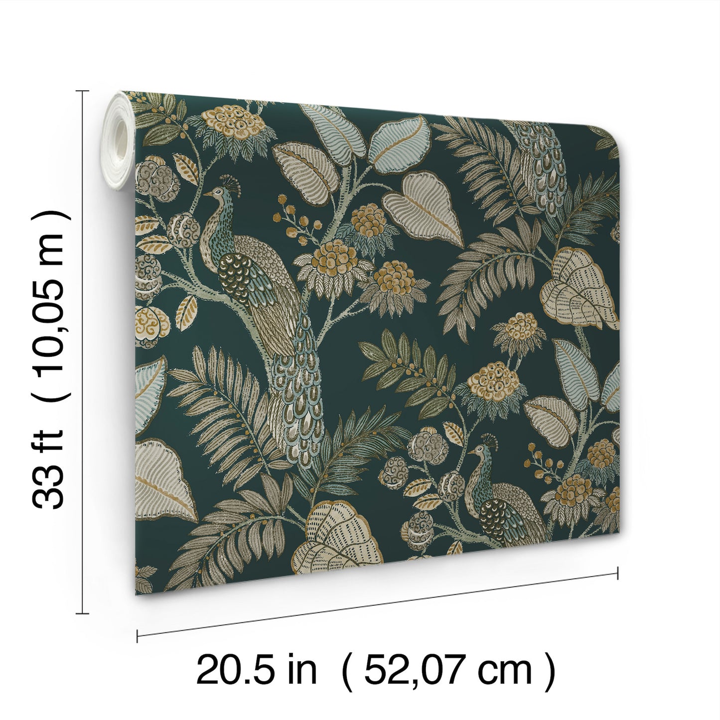 York Wallcoverings A-Street Prints Geneva Sea Green Peacock Paradise Wallpaper Animals Modern Sea Green  Wallpaper - 4173-27645