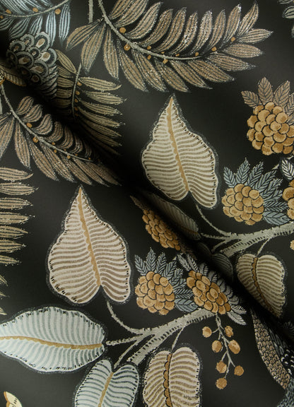 York Wallcoverings A-Street Prints Geneva Black Peacock Paradise Wallpaper Animals Modern Black  Wallpaper - 4173-27646