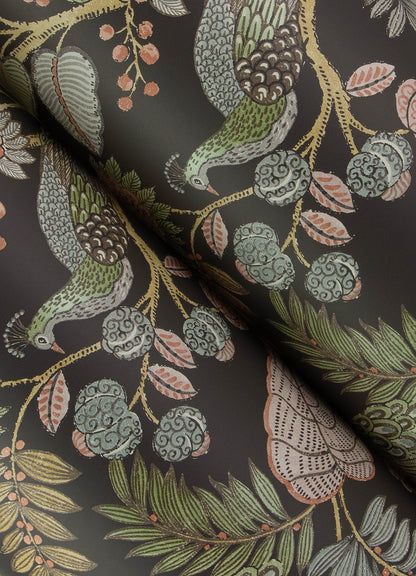 York Wallcoverings A-Street Prints Geneva Chocolate Peacock Paradise Wallpaper Animals Modern Chocolate  Wallpaper - 4173-27647