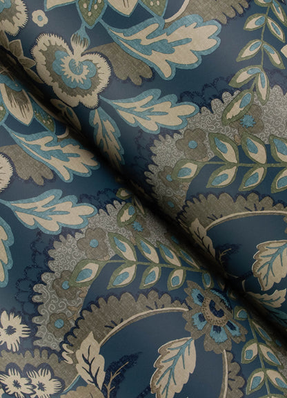 York Wallcoverings A-Street Prints Collins Teal Damask Wallpaper Botanical Traditional Teal  Wallpaper - 4173-27653