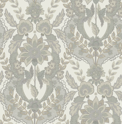 York Wallcoverings A-Street Prints Collins Light Blue Damask Wallpaper Botanical Traditional Light Blue  Wallpaper - 4173-27655