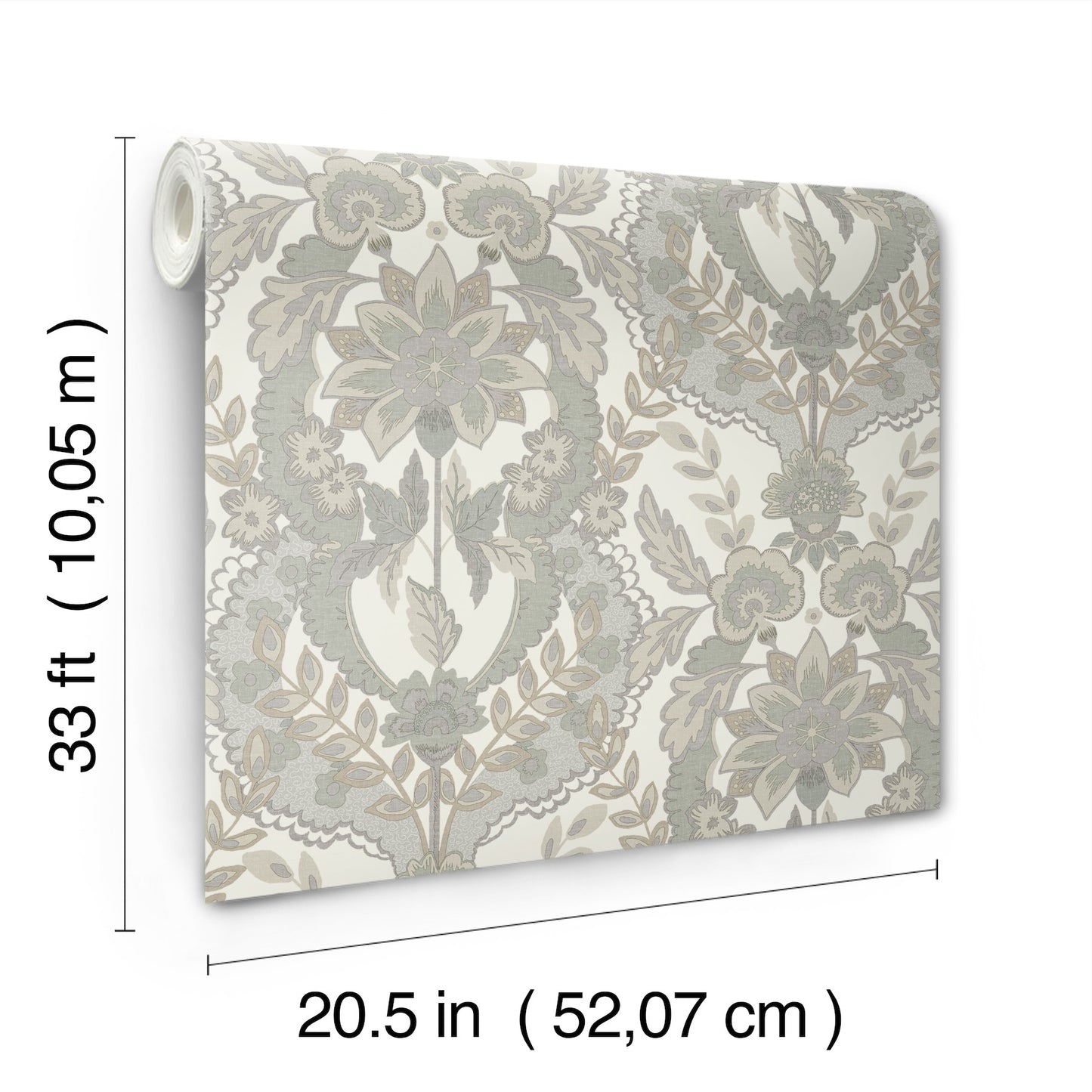 York Wallcoverings A-Street Prints Collins Light Blue Damask Wallpaper Botanical Traditional Light Blue  Wallpaper - 4173-27655