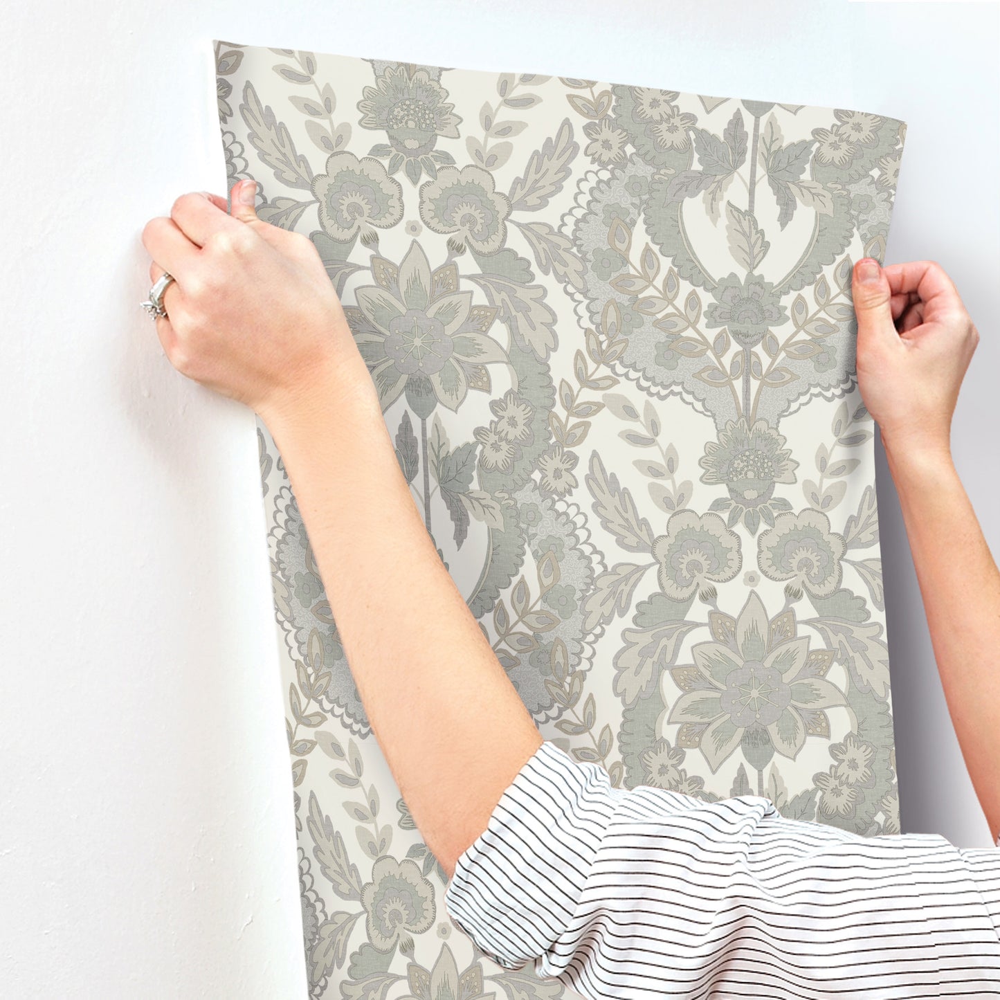 York Wallcoverings A-Street Prints Collins Light Blue Damask Wallpaper Botanical Traditional Light Blue  Wallpaper - 4173-27655