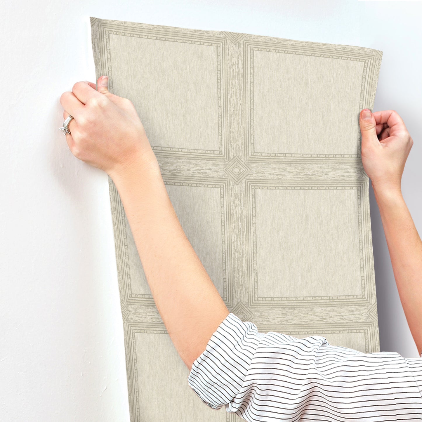 York Wallcoverings A-Street Prints Moorland Ivory Wood Panel Wallpaper Graphics Traditional Ivory  Wallpaper - 4173-27658