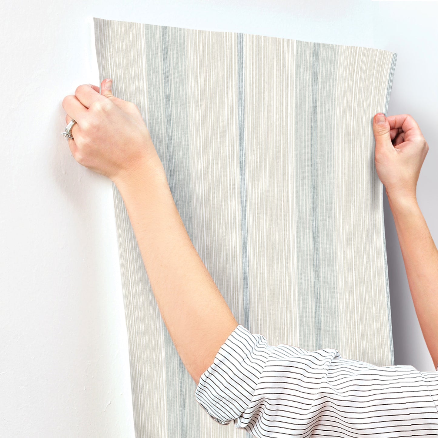 York Wallcoverings A-Street Prints Ames Light Blue Linen Stripe Wallpaper Graphics Transitional Light Blue  Wallpaper - 4173-27660