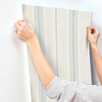 York Wallcoverings A-Street Prints Ames Light Blue Linen Stripe Wallpaper Graphics Transitional Light Blue  Wallpaper - 4173-27660
