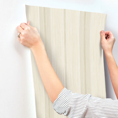 York Wallcoverings A-Street Prints Ames Beige Linen Stripe Wallpaper Graphics Transitional Beige  Wallpaper - 4173-27662