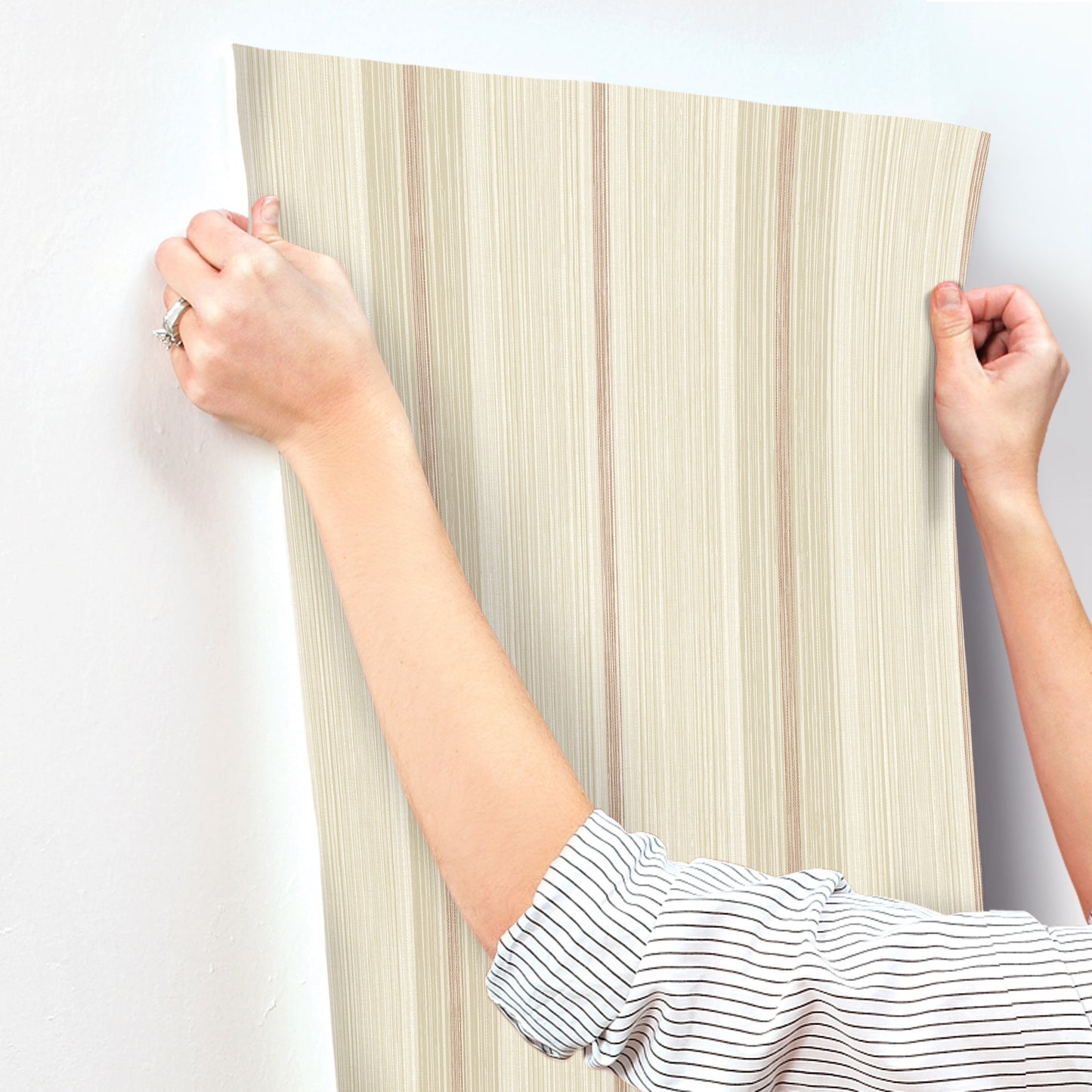 York Wallcoverings A-Street Prints Ames Red Linen Stripe Wallpaper Graphics Transitional Red  Wallpaper - 4173-27663