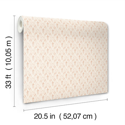 York Wallcoverings A-Street Prints Tillie Blush Diamond Floral Wallpaper Graphics Transitional Blush  Wallpaper - 4173-27670