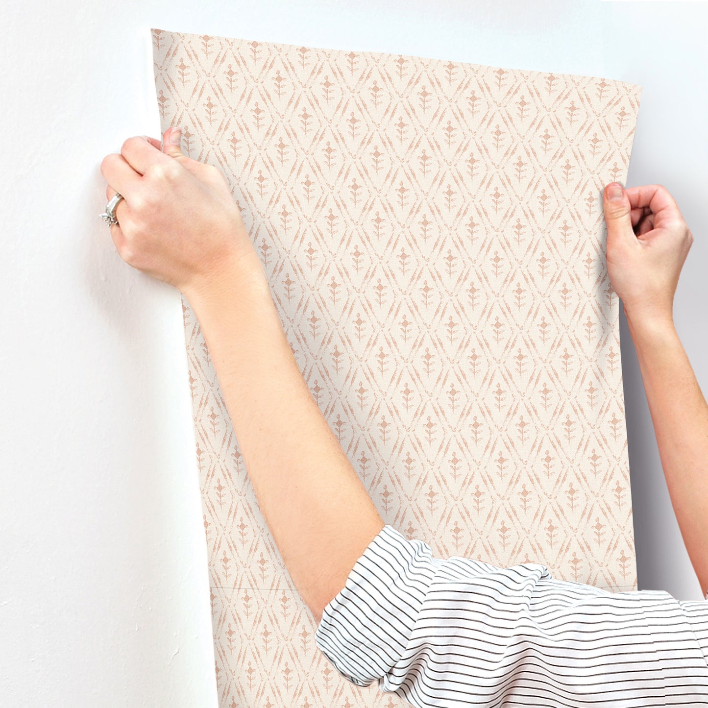 York Wallcoverings A-Street Prints Tillie Blush Diamond Floral Wallpaper Graphics Transitional Blush  Wallpaper - 4173-27670