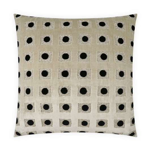D.V. KAP HOME   24" x 24" Domino Pillow - Onyx Circular - Dots    - 4175-O-2424