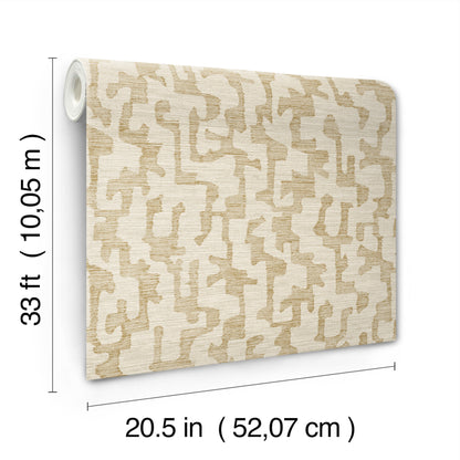 York Wallcoverings A-Street Prints Cipher Chestnut Geometric Faux Grasscloth Wallpaper Abstract Modern Chestnut  Wallpaper - 4177-27700