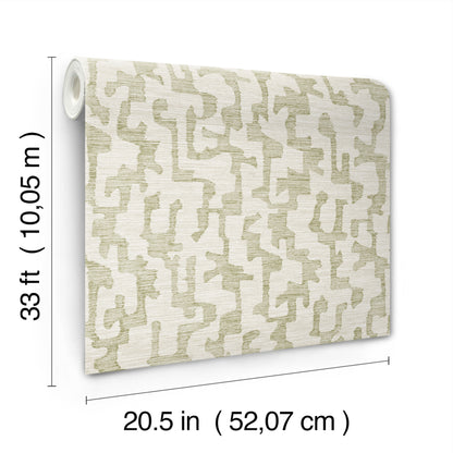 York Wallcoverings A-Street Prints Cipher Moss Geometric Faux Grasscloth Wallpaper Abstract Modern Moss  Wallpaper - 4177-27702