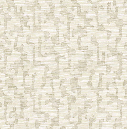 York Wallcoverings A-Street Prints Cipher Beige Geometric Faux Grasscloth Wallpaper Abstract Modern Beige  Wallpaper - 4177-27703
