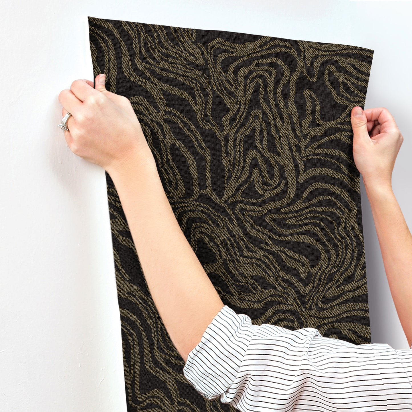 York Wallcoverings A-Street Prints Massar Black Modern Marbled Wallpaper Abstract Glam Black  Wallpaper - 4177-27709