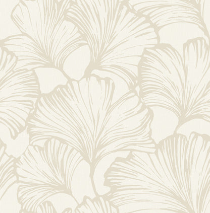York Wallcoverings A-Street Prints Kyoto Pearl Ginkgo Leaf Wallpaper Botanical Modern Pearl  Wallpaper - 4177-27711