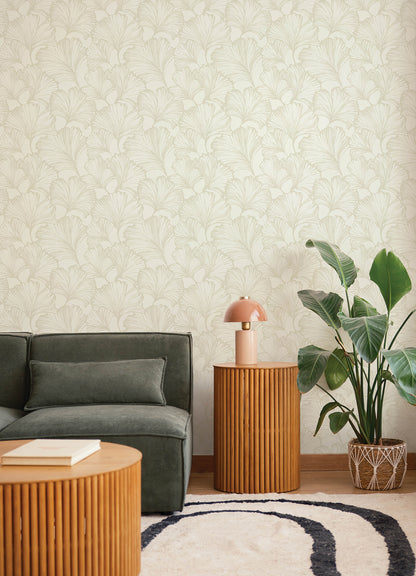 York Wallcoverings A-Street Prints Kyoto Pearl Ginkgo Leaf Wallpaper Botanical Modern Pearl  Wallpaper - 4177-27711