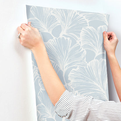 York Wallcoverings A-Street Prints Kyoto Sky Ginkgo Leaf Wallpaper Botanical Modern Sky  Wallpaper - 4177-27712