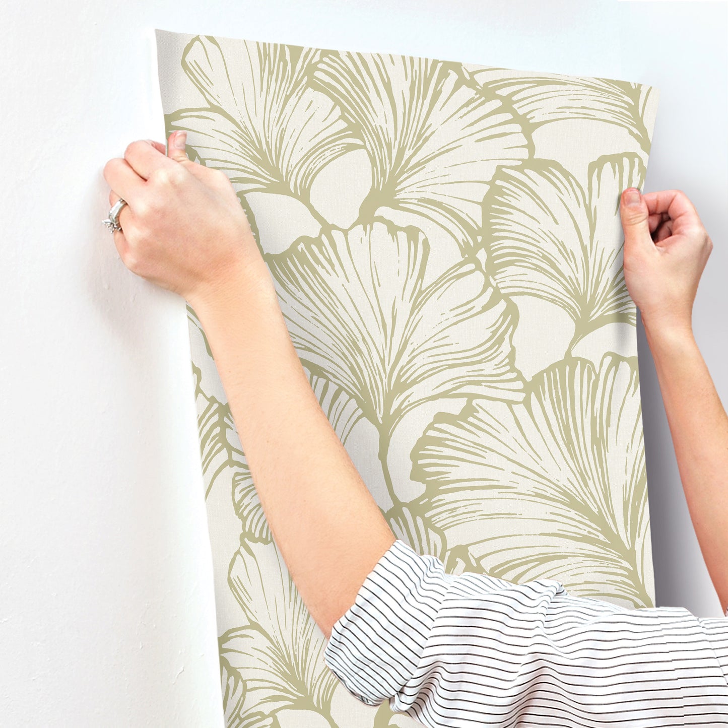 York Wallcoverings A-Street Prints Kyoto Moss Ginkgo Leaf Wallpaper Botanical Modern Moss  Wallpaper - 4177-27714