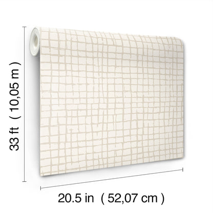 York Wallcoverings A-Street Prints Albin Beige Gridline Wallpaper Graphics Modern Beige  Wallpaper - 4177-27716