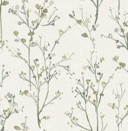 York Wallcoverings A-Street Prints Silverling Moss Budding Branches Wallpaper Botanical Farmhouse Moss  Wallpaper - 4177-27719