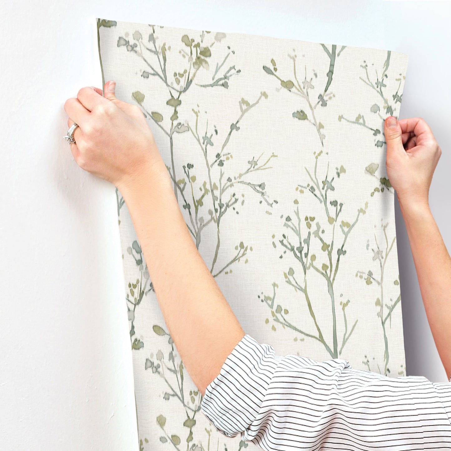 York Wallcoverings A-Street Prints Silverling Moss Budding Branches Wallpaper Botanical Farmhouse Moss  Wallpaper - 4177-27719