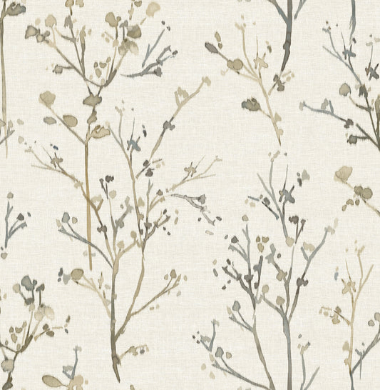 York Wallcoverings A-Street Prints Silverling Neutral Budding Branches Wallpaper Botanical Farmhouse Neutral  Wallpaper - 4177-27720