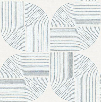 York Wallcoverings A-Street Prints Savoye Dark Blue Spiral Arches Wallpaper Graphics Retro Dark Blue  Wallpaper - 4177-27723