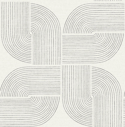 York Wallcoverings A-Street Prints Savoye Black Spiral Arches Wallpaper Graphics Retro Black  Wallpaper - 4177-27725