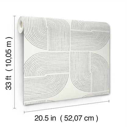 York Wallcoverings A-Street Prints Savoye Black Spiral Arches Wallpaper Graphics Retro Black  Wallpaper - 4177-27725