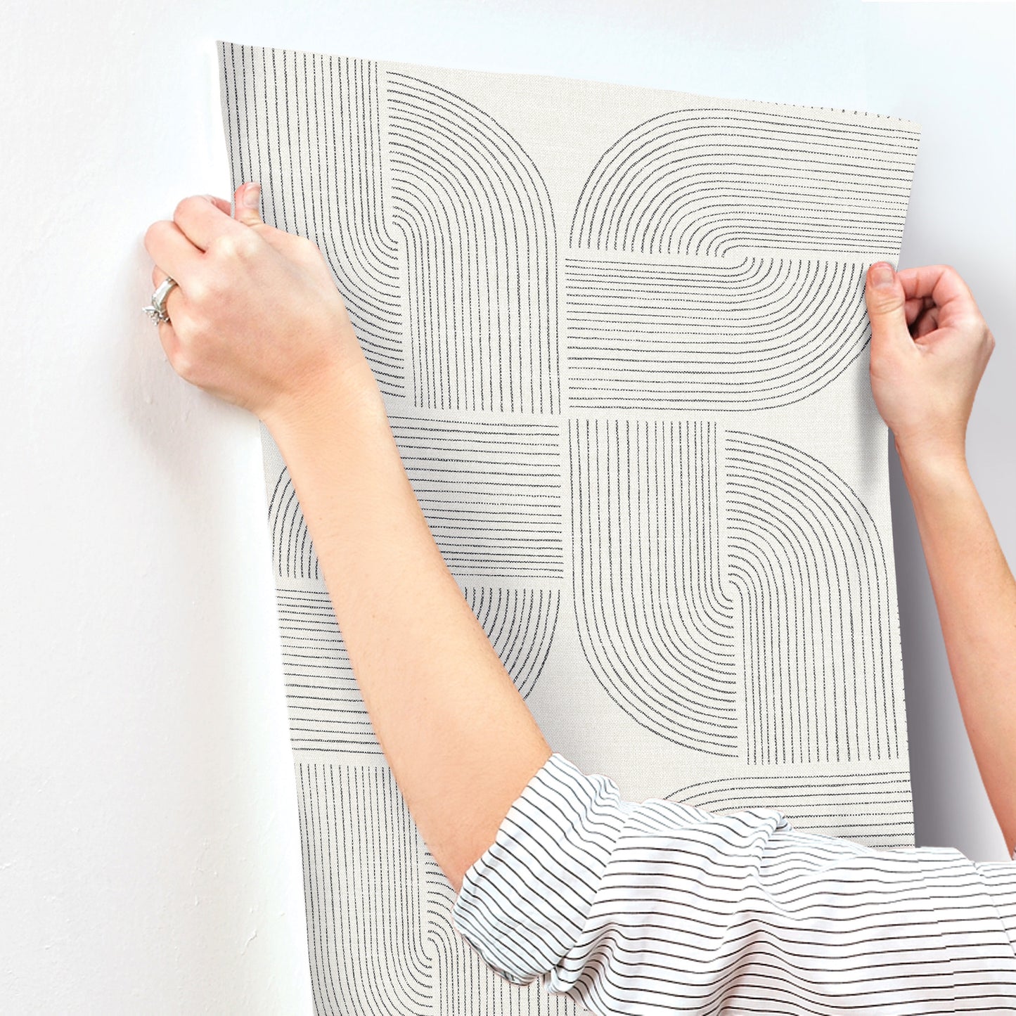 York Wallcoverings A-Street Prints Savoye Black Spiral Arches Wallpaper Graphics Retro Black  Wallpaper - 4177-27725