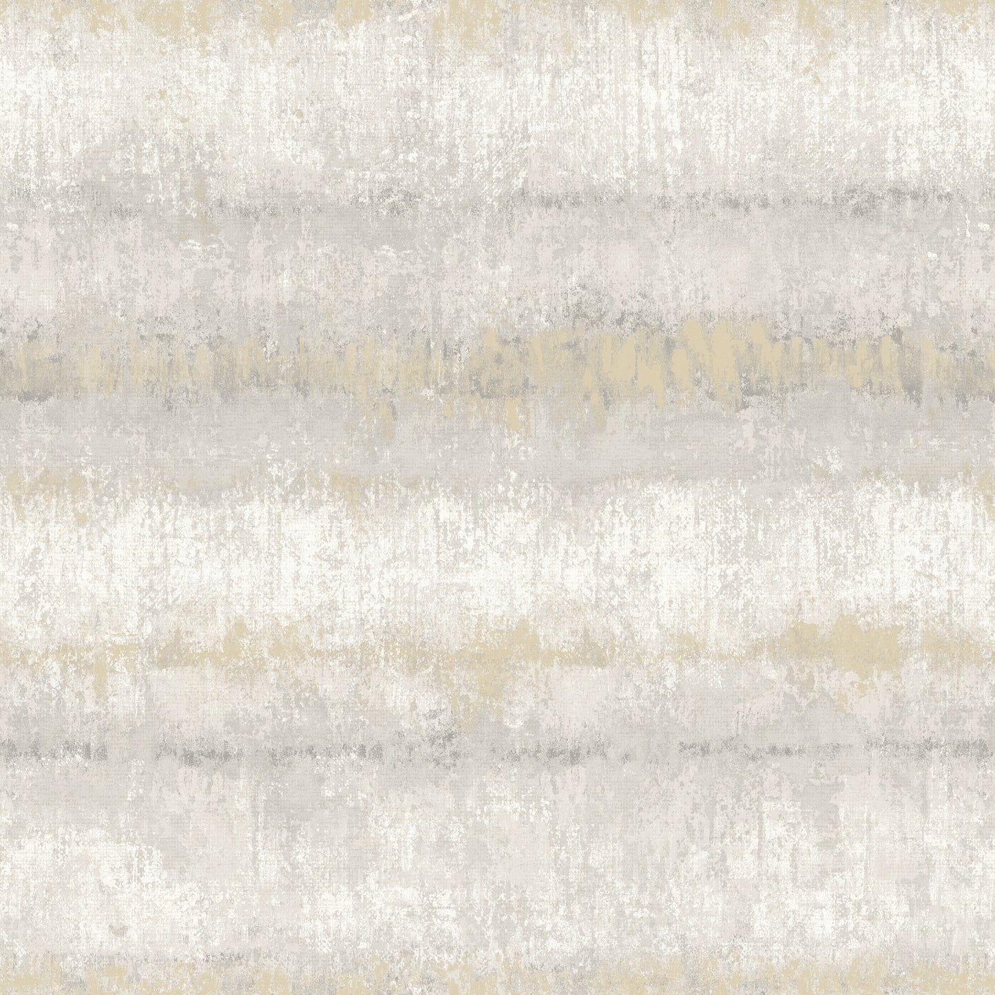 Abstract textured wallpaper with beige, gray & cream horizontal bands & subtle gold accents.