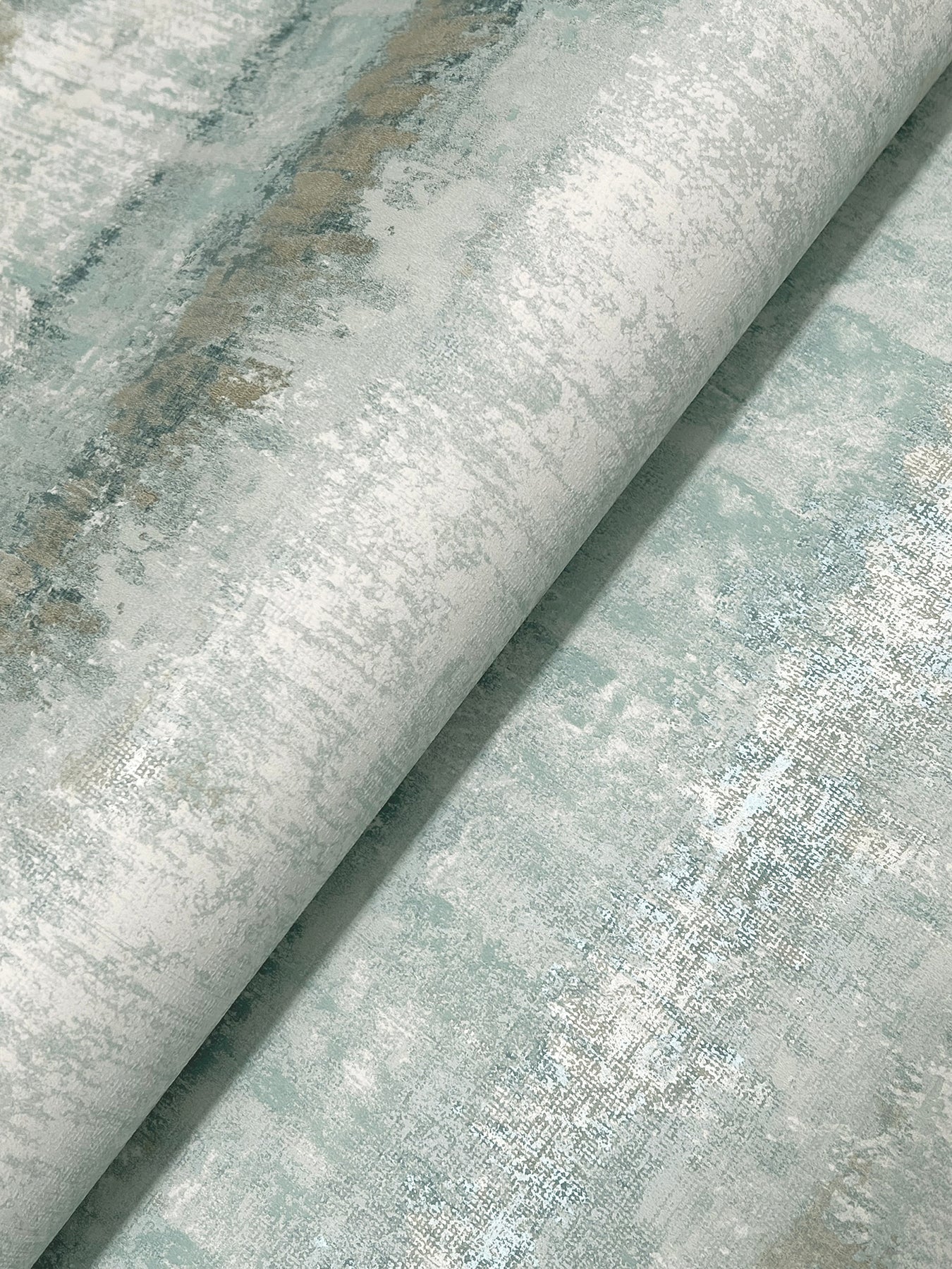 Light blue textured stripe wallpaper with a subtle pattern; modern design.