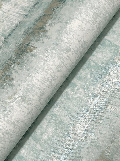 Light blue textured stripe wallpaper with a subtle pattern; modern design.