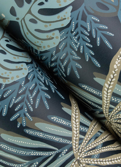 York Wallcoverings A-Street Prints Alocasia Blue Tropical Foliage Wallpaper Botanical Tropical Blue  Wallpaper - 4177-27735