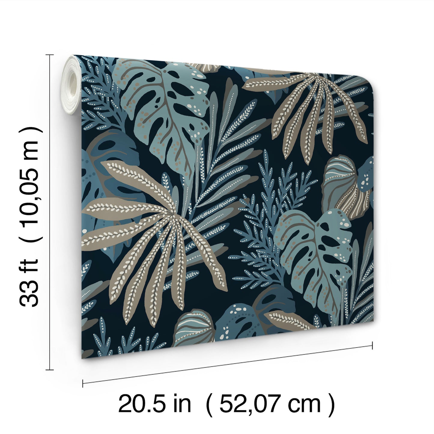 York Wallcoverings A-Street Prints Alocasia Blue Tropical Foliage Wallpaper Botanical Tropical Blue  Wallpaper - 4177-27735