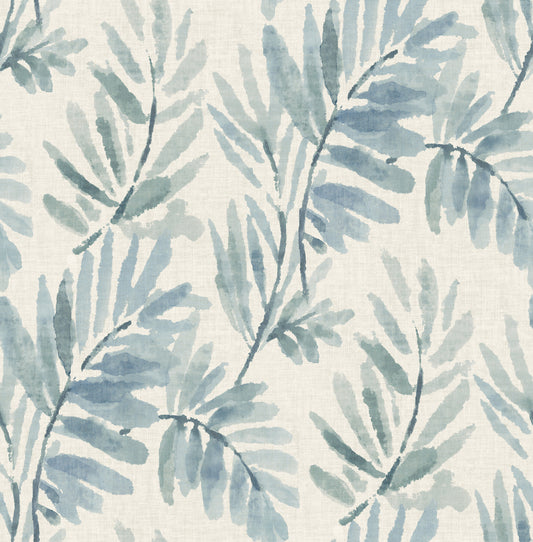 York Wallcoverings A-Street Prints Serenade Blue Ferns Wallpaper Botanical Farmhouse Blue  Wallpaper - 4177-27743
