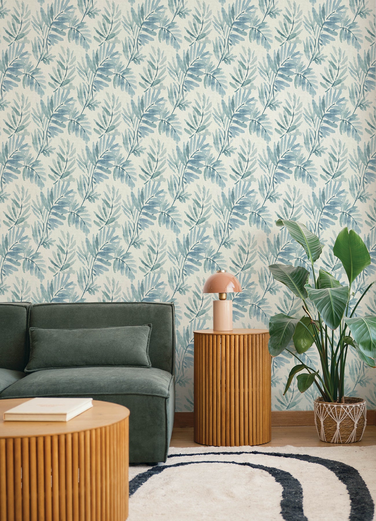 York Wallcoverings A-Street Prints Serenade Blue Ferns Wallpaper Botanical Farmhouse Blue  Wallpaper - 4177-27743