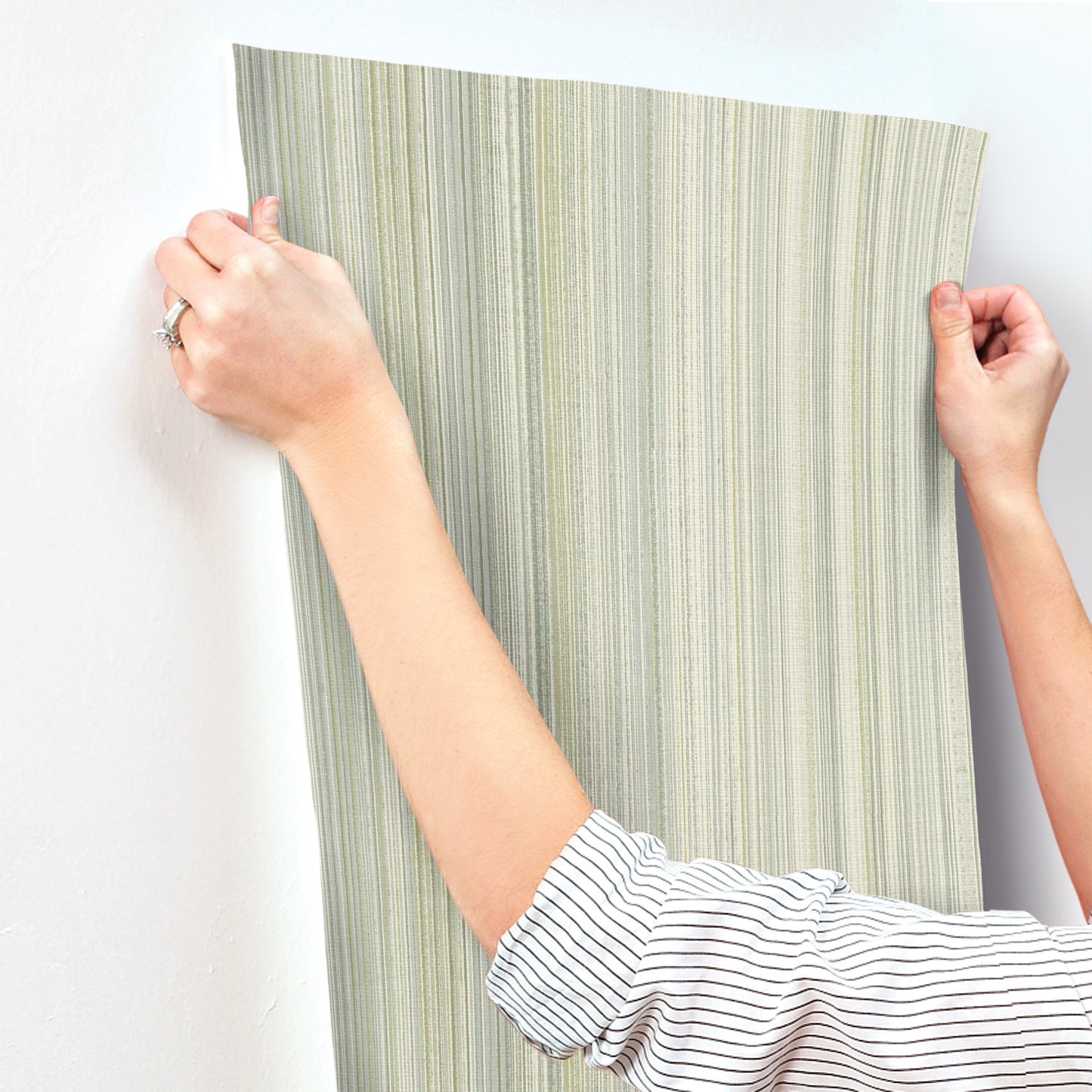 York Wallcoverings A-Street Prints Elan Sea Green Ombre Stripe Wallpaper Graphics Modern Sea Green  Wallpaper - 4177-27746