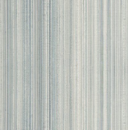 Soft blue and white vertical ombre stripe wallpaper with subtle texture; ideal for walls.