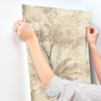 York Wallcoverings A-Street Prints Mistwood Coffee Forest Wallpaper Botanical Modern Coffee  Wallpaper - 4177-27750